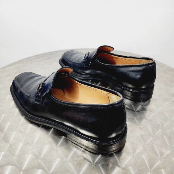 Vintage Salvatore Ferragamo Black Leather Slip on Moccasin Gancini Horsebit 8.5D - Picture 12 of 13